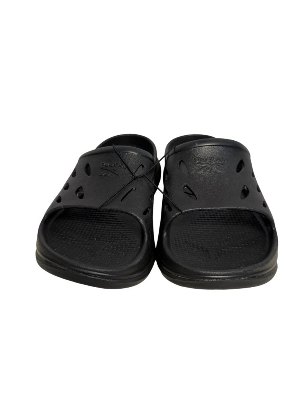 Reebok Comfort Platform Slides Black Mens Size 7 New NWOT Shower Beach - Picture 2 of 6